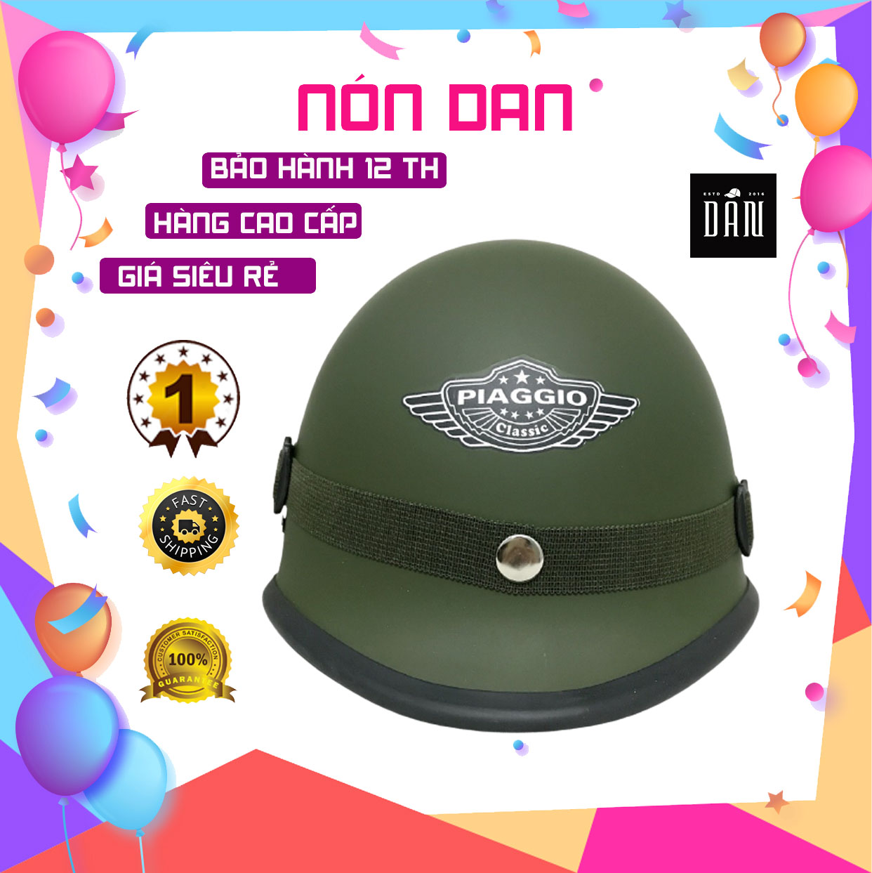 Nón bảo hiểm lính mỹ nón bảo hiểm lính piaggio cao cấp