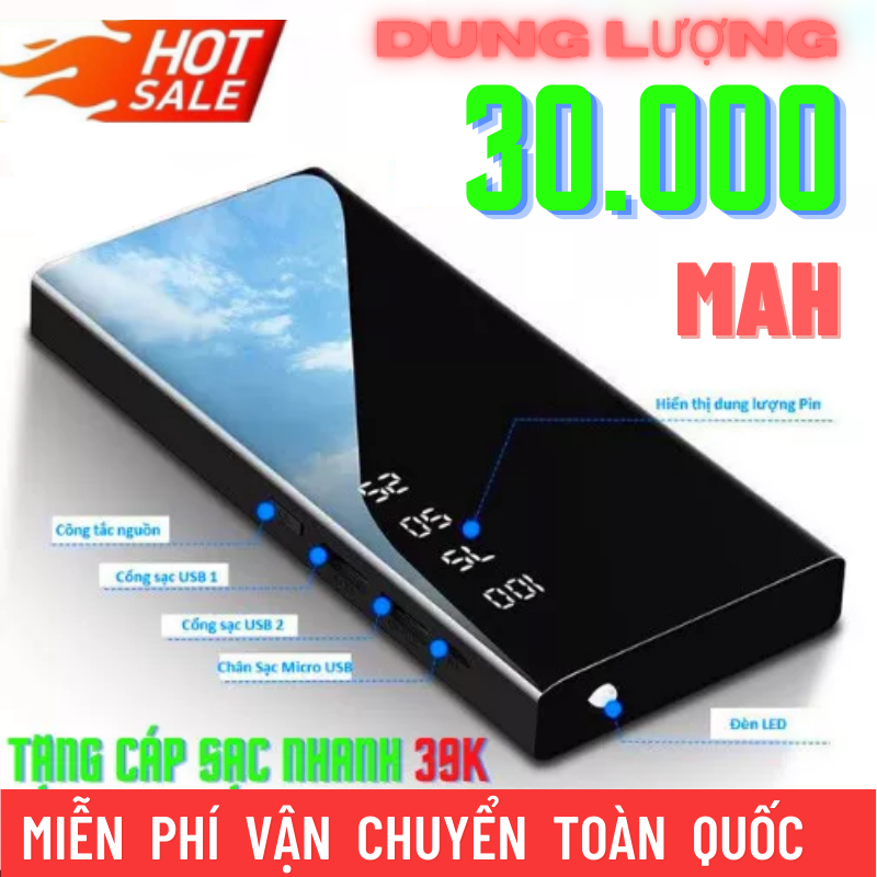 SIÊU KHUYẾN MÃI PIN SẠC DỰ PHÒNG VỚI THIẾT KẾ MÀN HÌNH GƯƠNG CAO CẤP SANG