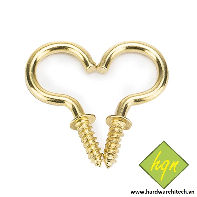 Móc dấu hỏi ren thưa 3.2mm/ cup hooks/ vít móc treo có vành/ móc treo tự khoan