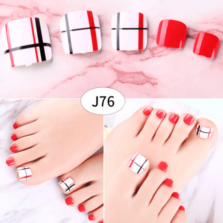 Hộp 24 Móng chân giả nhám, móng giả C45 (kèm keo dán)