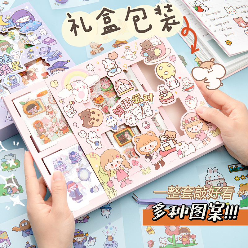Hộp Sticker 100 miếng Kiểu Dáng Đáng Yêu