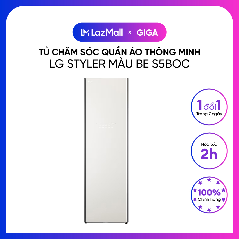 Tủ chăm sóc quần áo thông minh lg styler s5goc/s5boc - xanh lá cây/be - bản quốc tế - chính hãng - miễn phí lắp đặt