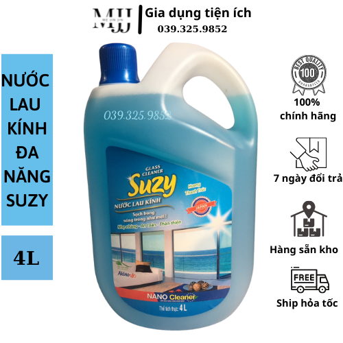 Nước lau kính SUZY 4L - thành phần HỮU CƠ, chất lượng NHẬT BẢN