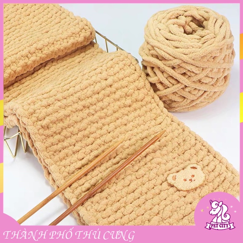 Set nguyên liệu đan khăn len bông sữa mềm mại