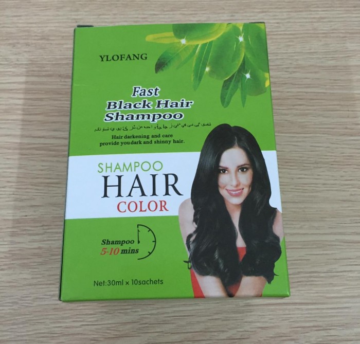 [HCM]DẦU GỘI LÀ ĐEN SHAMPOO HAIR COLOR DẦU GỘI LÀ ĐEN 1 HỘP 10 GÓI 30ML