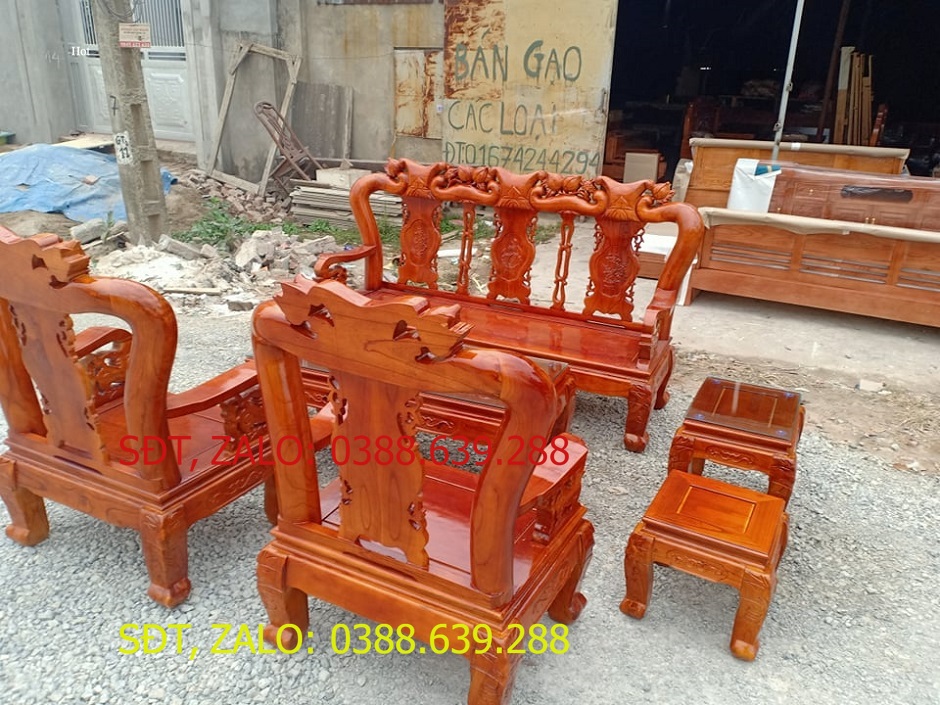 bộ bàn ghế quốc đào tay 10 gỗ xoan .