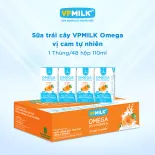 [Thùng 48 hộp 110ml] Sữa trái cây VPMILK Omega vị CAM tự nhiên dành cho bé trên 1 tuổi