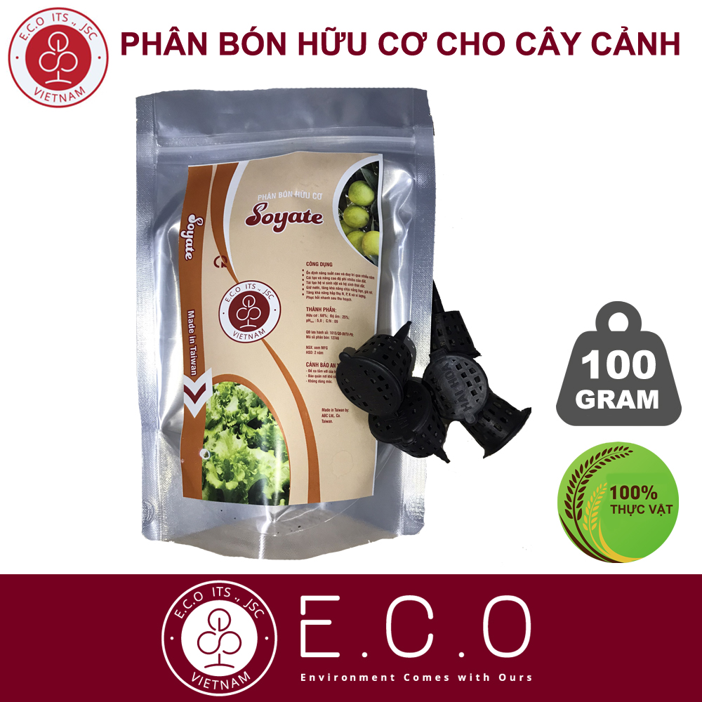 Phân bón cho cây cảnh Soyate phân hữu cơ loại 100gram - 10 cốc