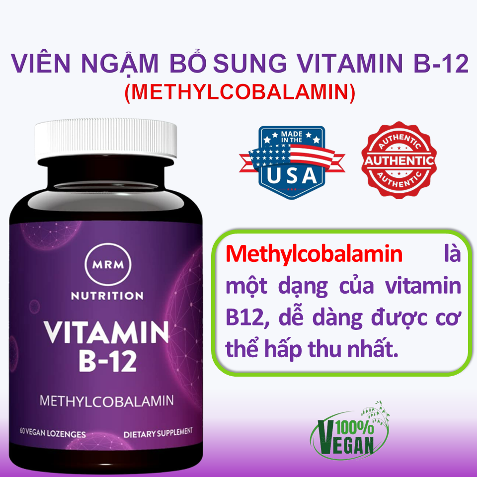 Mrm vegan vitamin b12- viên uống bổ sung 2000mcg vitamin b12