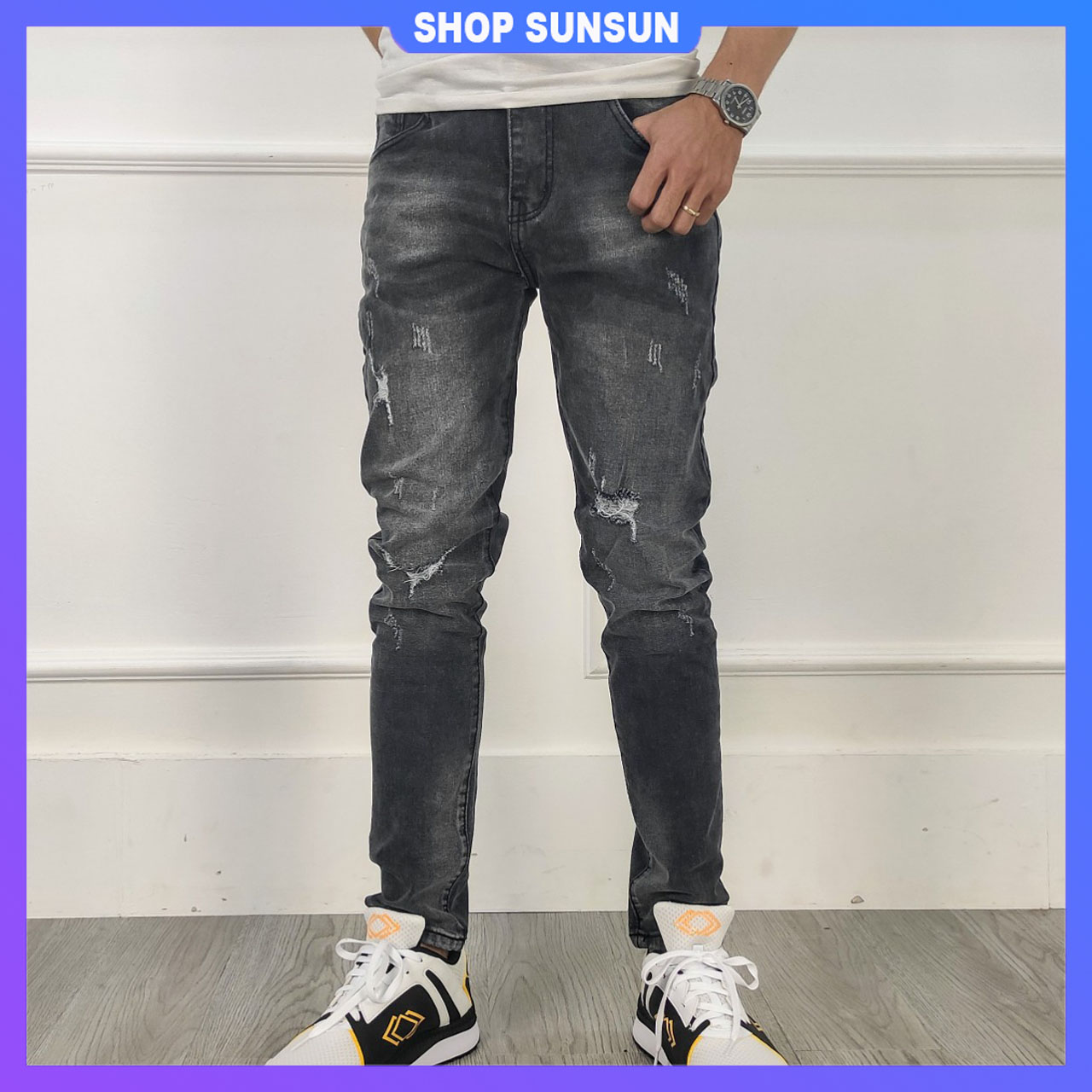 [HCM]Quần jean nam màu xám co giãn SS796 shop SUNSUN chuyên quần rin nam đẹp