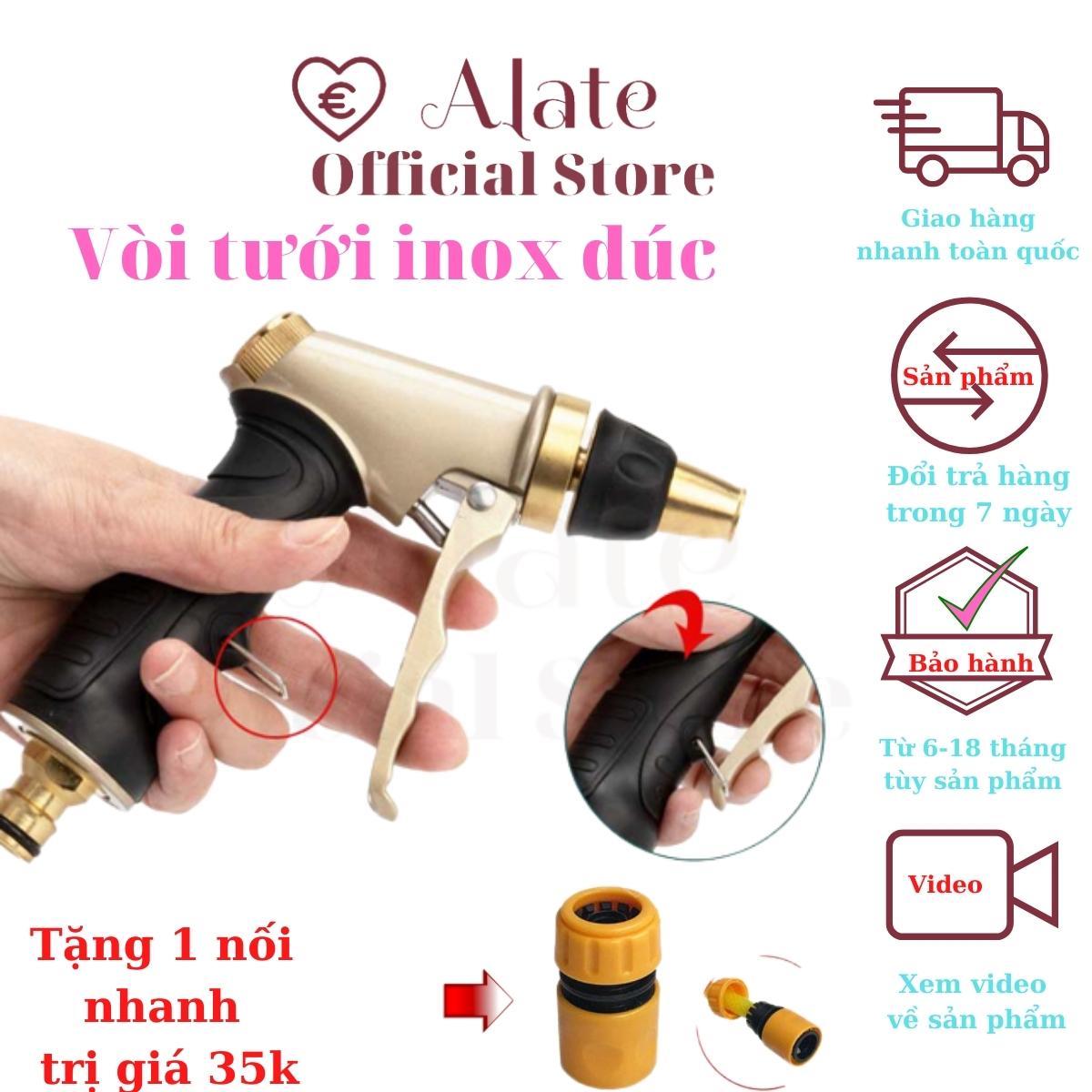 Vòi tưới cây tăng áp Lionking Tonydx đúc nguyên khối bằng inox và đồng, tặng kèm 1 nối nhanh trị giá 35k, bảo hành 12 tháng chính hãng Alate store