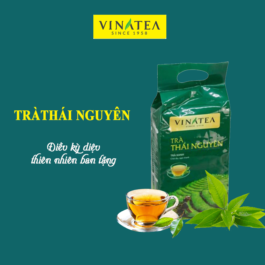 Vinatea thái nguyên sợi rời 480g, có hương thơm của cốm non với vị chát dịu nhẹ, đặc trưng từ những búp trà tươi tuyển chọn từ vùng trà Thái Nguyên