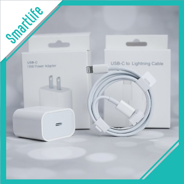 Bộ sạc nhanh 18W kèm cáp cho Iphone chế độ sac thông minh không gây tổn hại điện thoại, Bộ sạc 18W dành cho Iphone 7/7p/8/8p/X/XS/XS MAx/11/11Pro/11 Pro Max/Ipad/macbook