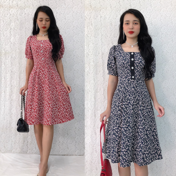 [HCM]Đầm Xòe Hoa Nhí Siêu Xinh Chất Mát Giá Rẻ S&M GR114