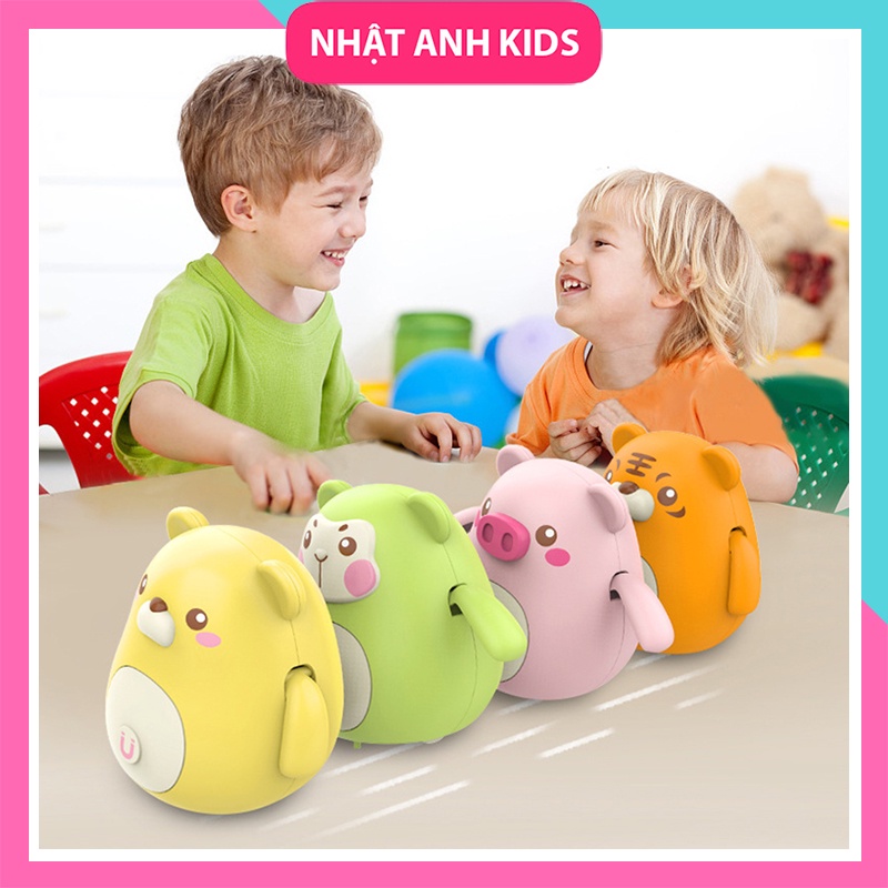 Đồ chơi lật đật hình động vật chạy pin di chuyển lắc lư siêu cute