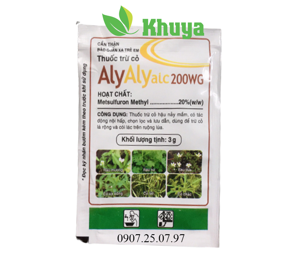 Thuốc trừ cỏ AlyAlyaic 200WG gói 3gr Thay thế cỏ 2,4D