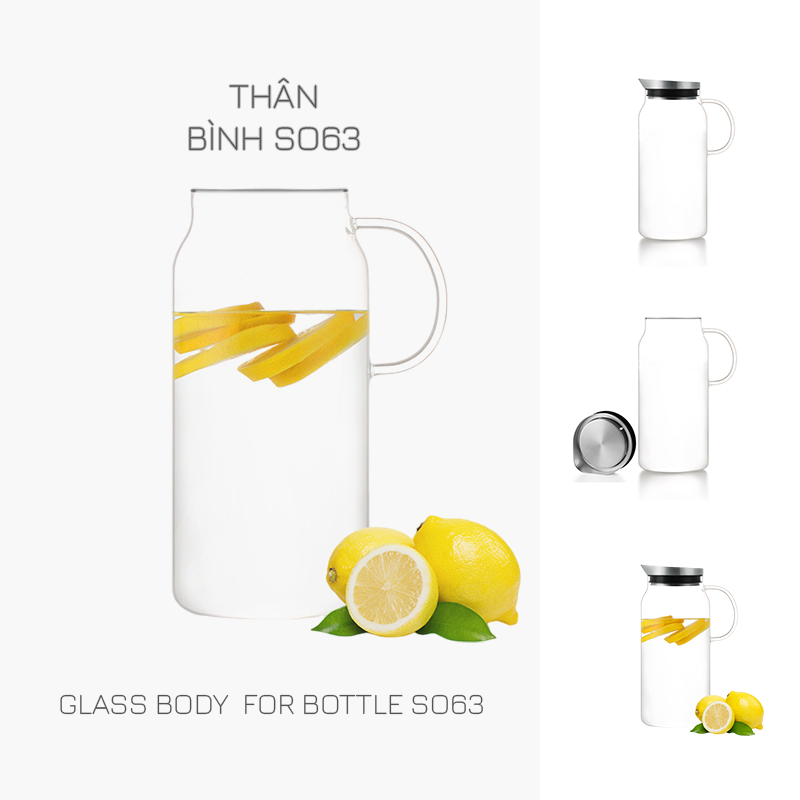 Phụ kiện : thân bình thủy tinh s063t - 1300ml