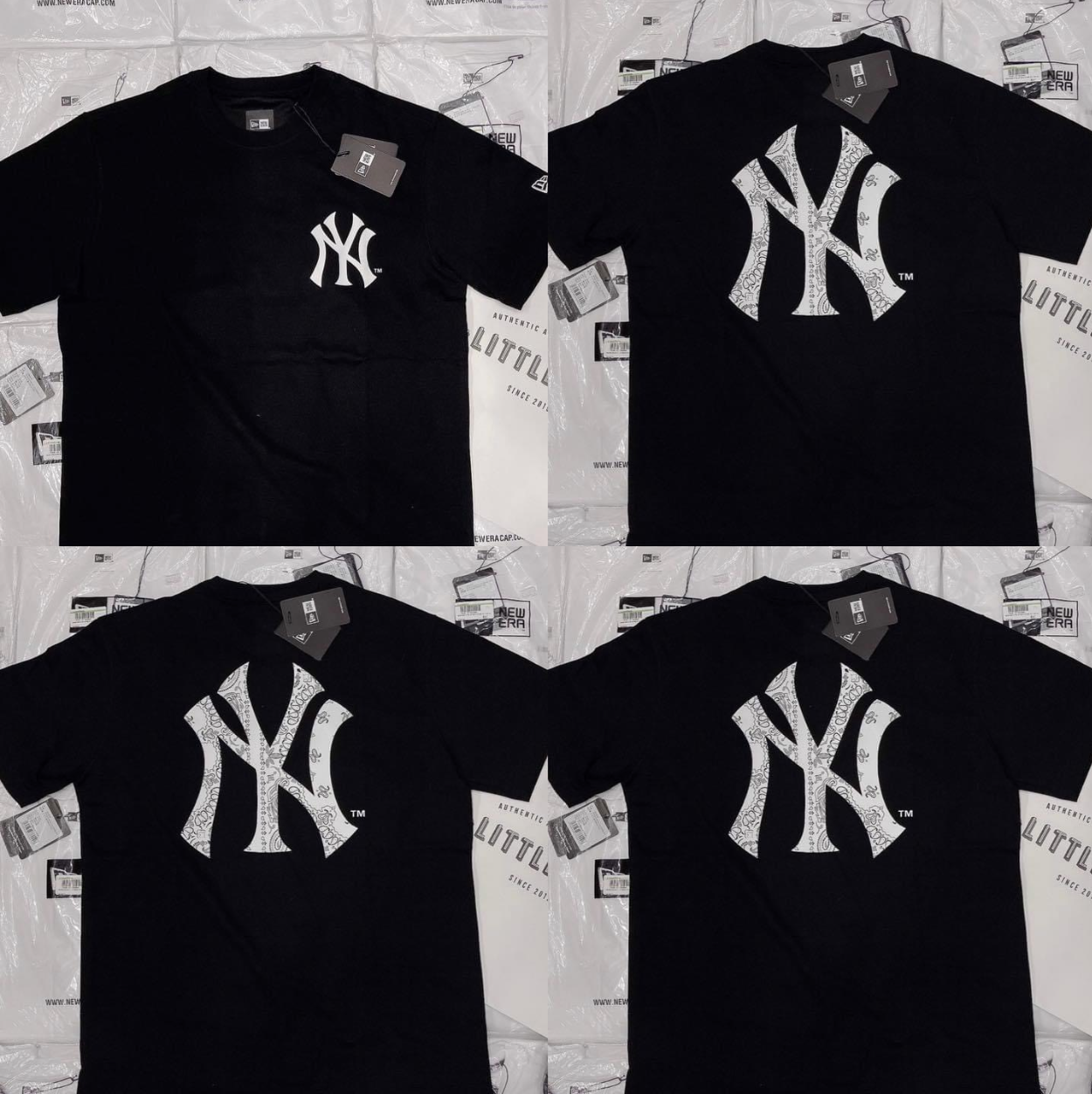 Áo thun chính hãng new era x mlb big paisley logo shop xám store