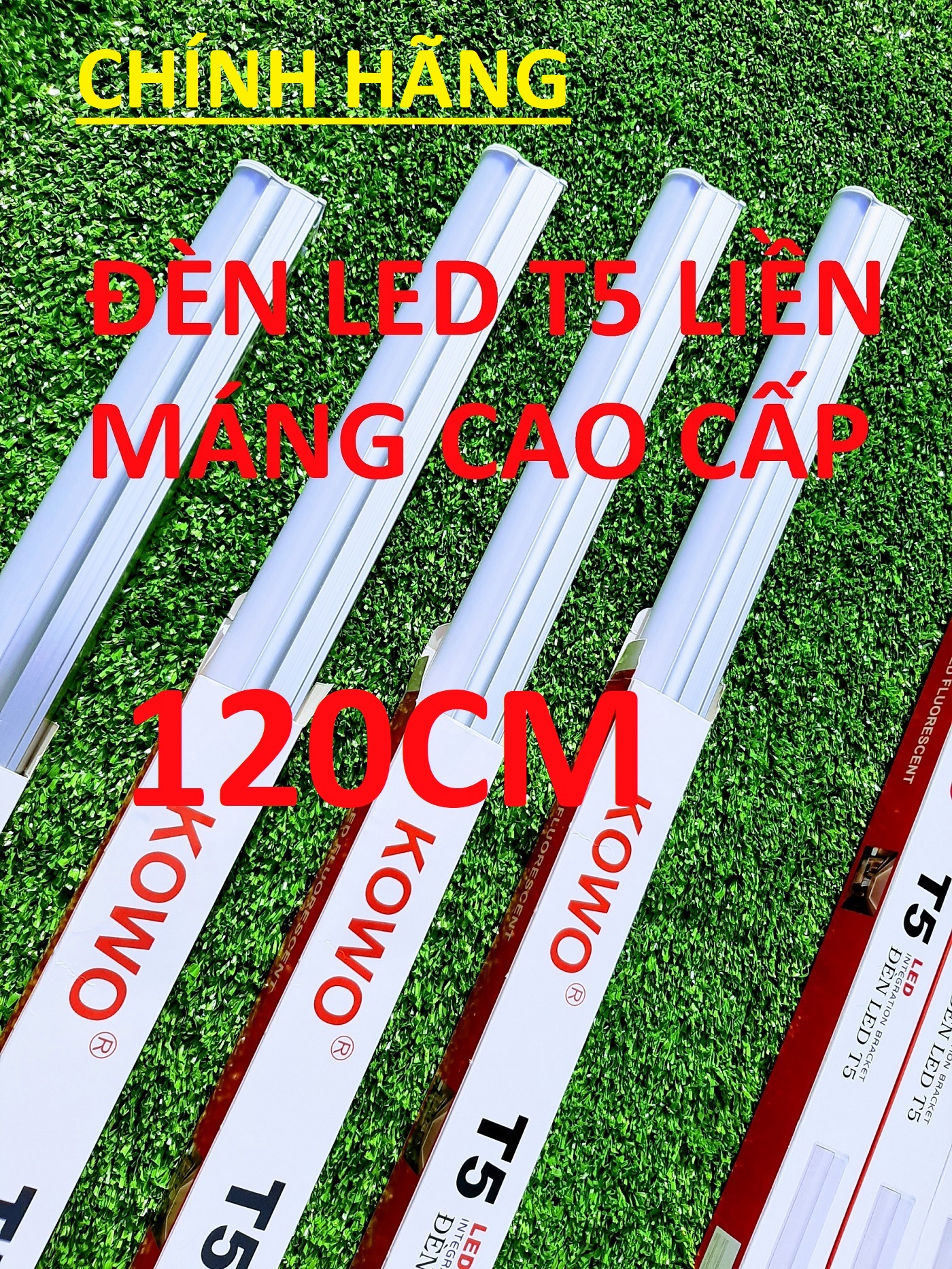 Combo 2-4 Đèn Led Tuýp Liền Máng T5 1m2 (1,2m) 20W KOWO hắt trần ánh sáng trắng/vàng