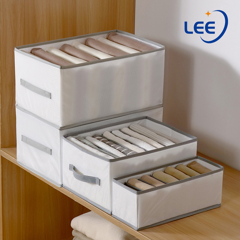 Túi đựng quần áo chia ngăn Hộp vải có lớp PP cứng cáp SIÊU TO túi chia ngăn quần áo sắp xếp gọn gàng tủ đồ đựng quần jean áo sơ mi thun thu đông đa năng khay túi vải cao cấp