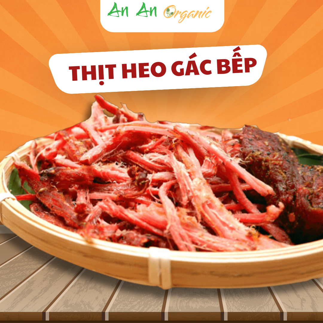 Thịt heo gác bếp tây bắc, đậm vị mắc khén, hạt dổi thơm ngon, đồ ăn vặt ngon, phù hợp làm quà biếu, nhậu, ăn hàng ngày