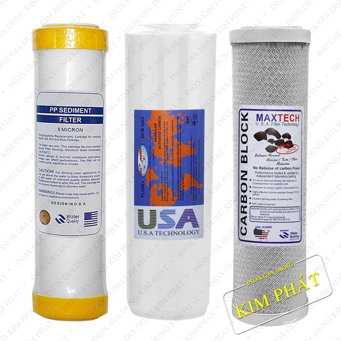 Bộ 3 lõi lọc thô 10 inch - số 1 2 3 - giao màu ngẫu nhiên