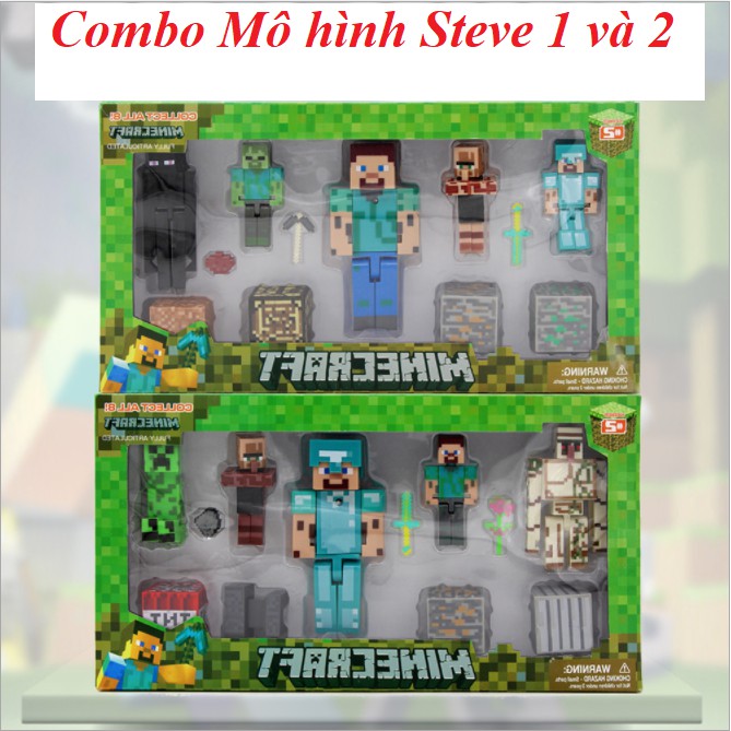 Combo bộ mô hình nhân vật steve Minecraft cực đẹp