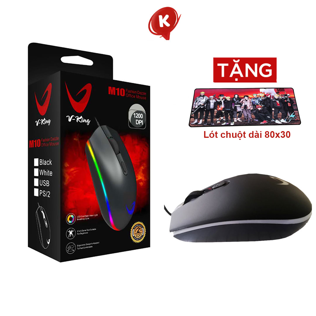Chuột máy tính có dây đèn led viền cực đẹp - KKT STORE - chuột gaming, chuột chơi game, chuột máy tính có dây