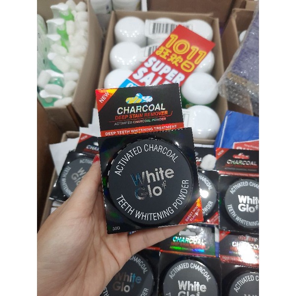 Bột Trắng Răng Than Hoạt Tính White Glo đủ bill