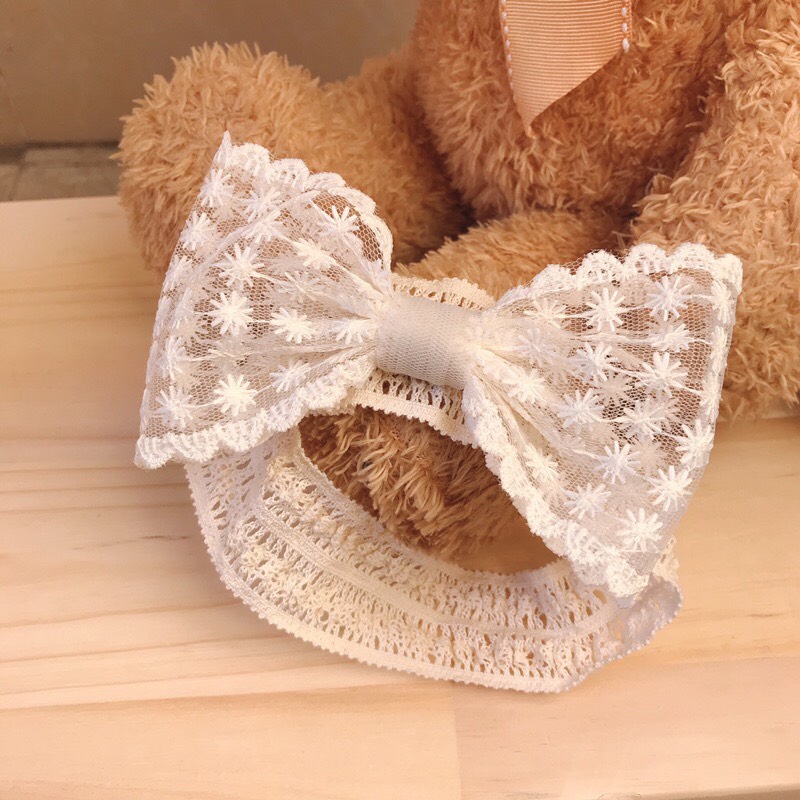 Turban nơ tiểu thư cho bé, băng đô ren nơ