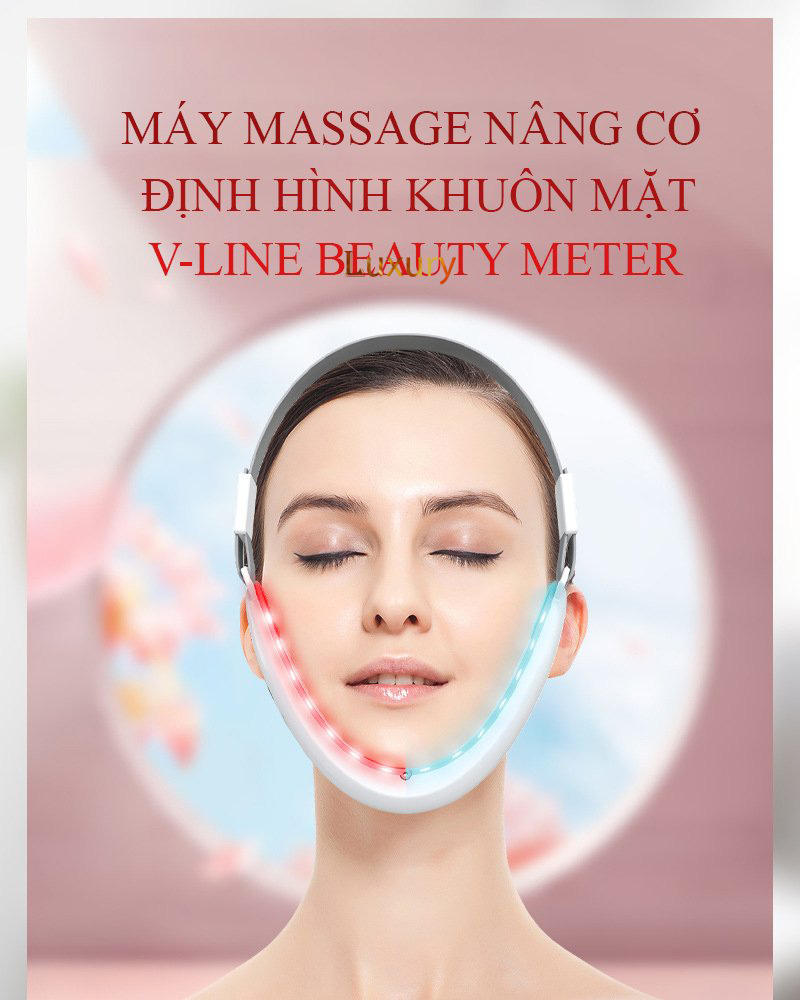 Máy massage mặt nâng cơ tạo cằm Vline- Beauty Meter làm trẻ hóa da , hấp thụ dưỡng chất