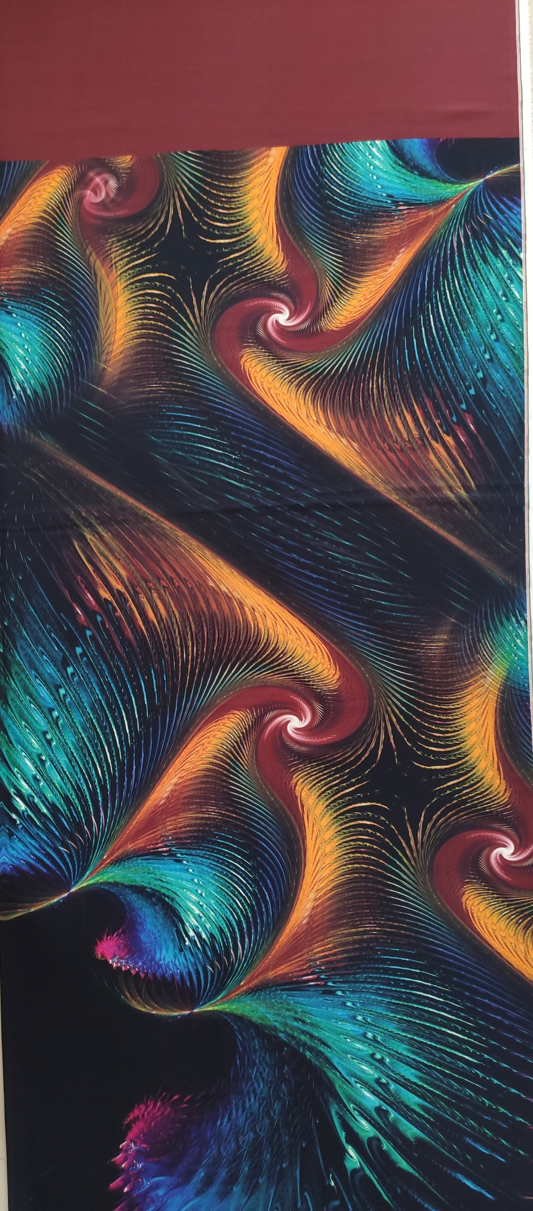 Vải áo dài cao cấp hoạ tiết những dãi màu đa sắc (lụa Bảo Anh/ tằm Ý)