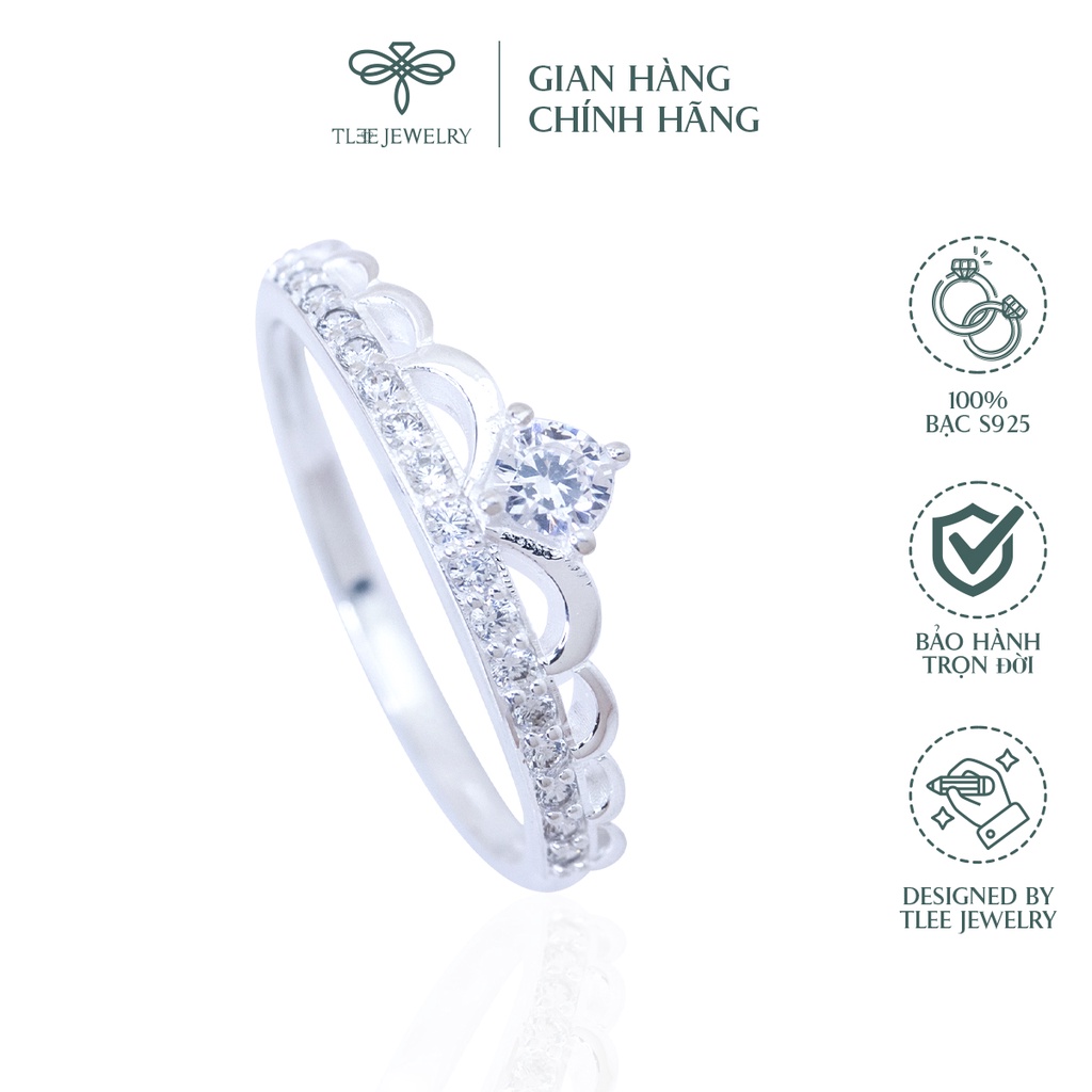 Nhẫn bạc nữ TLEE vương miện nữ hoàng sang trọng TleeJewelry A0128