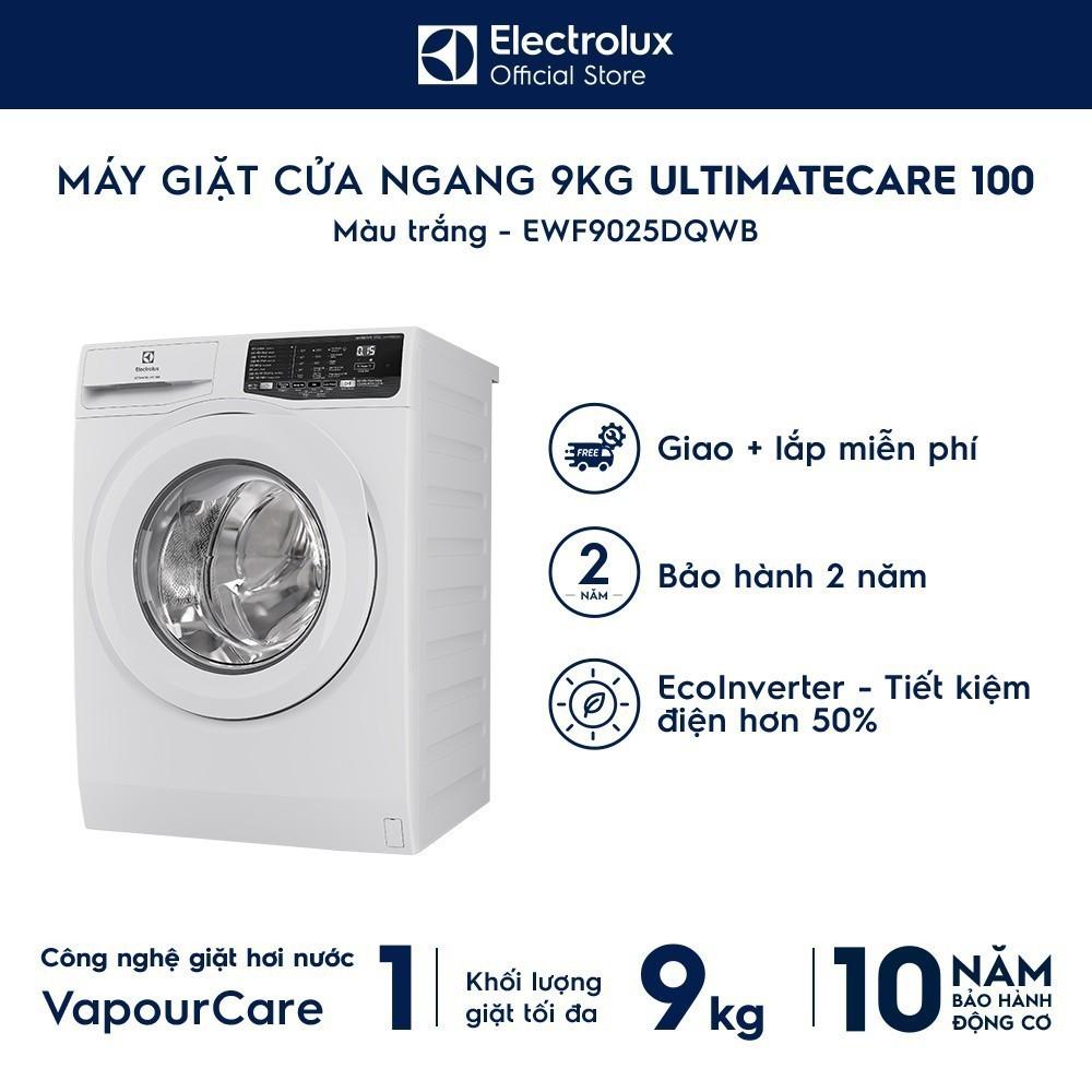 Máy giặt cửa ngang Electrolux 9kg UltimateCare 100 EWF9025DQWB diệt 99.9% vi khuẩn và chất dị ứng - 