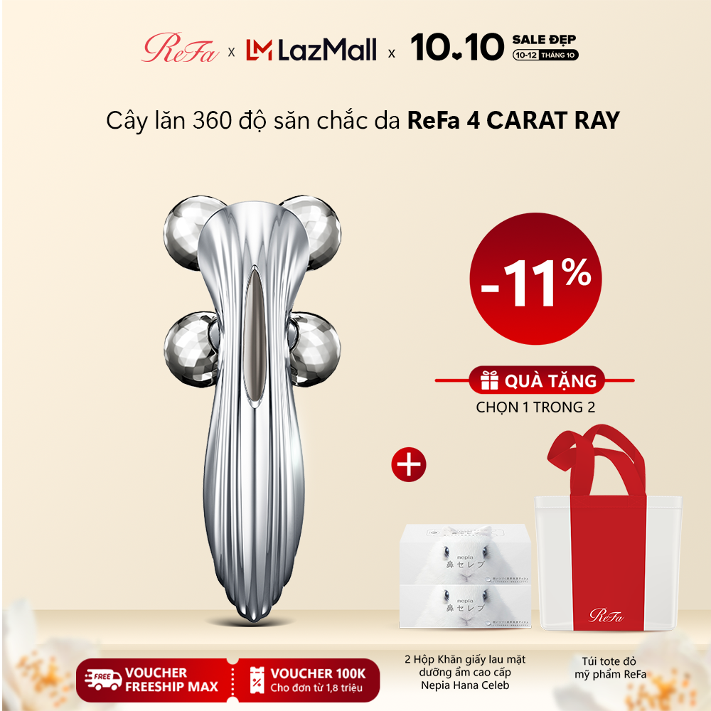 ReFa 4 CARAT RAY - Cây lăn massage 360 độ