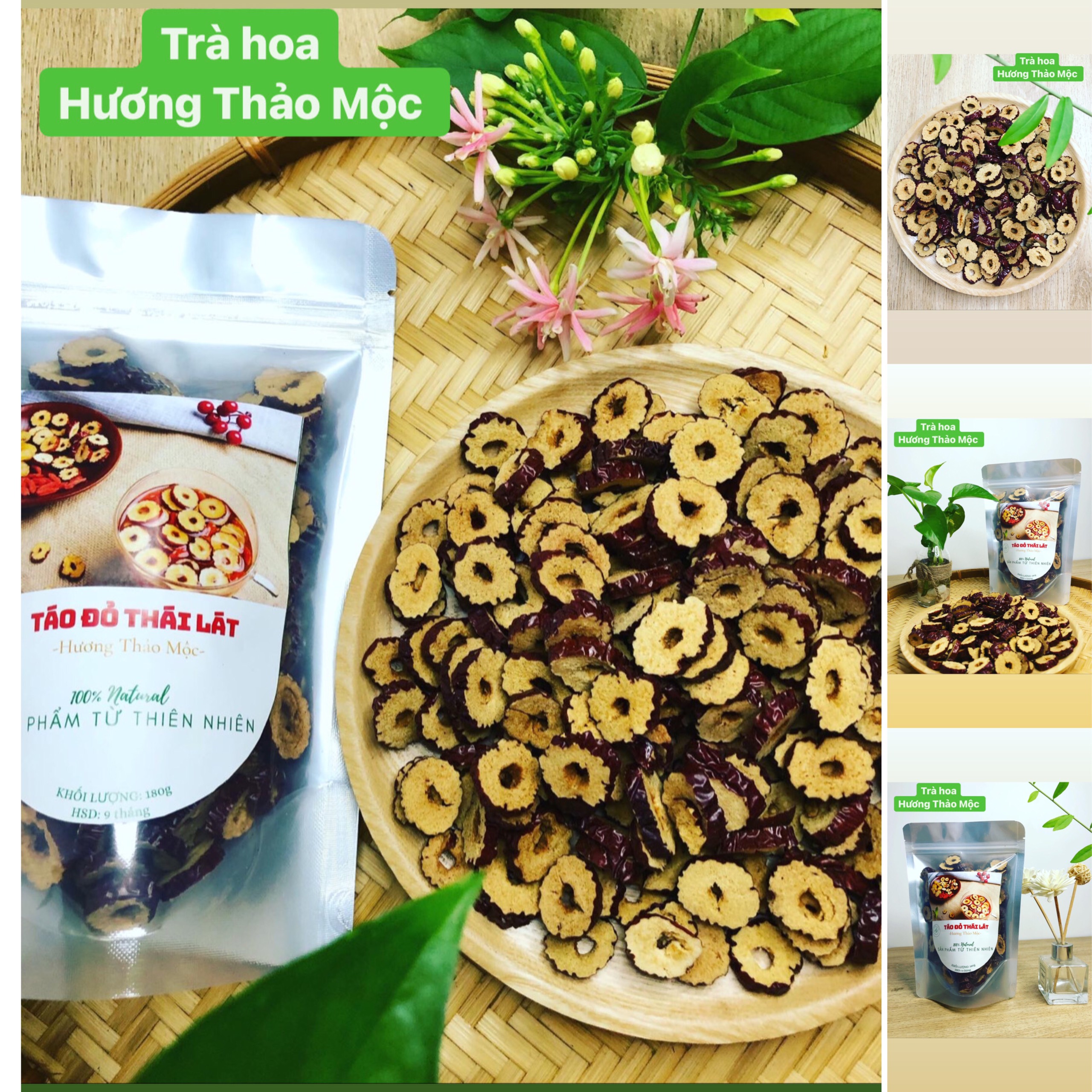 Táo đỏ thái lát - hương thảo mộc