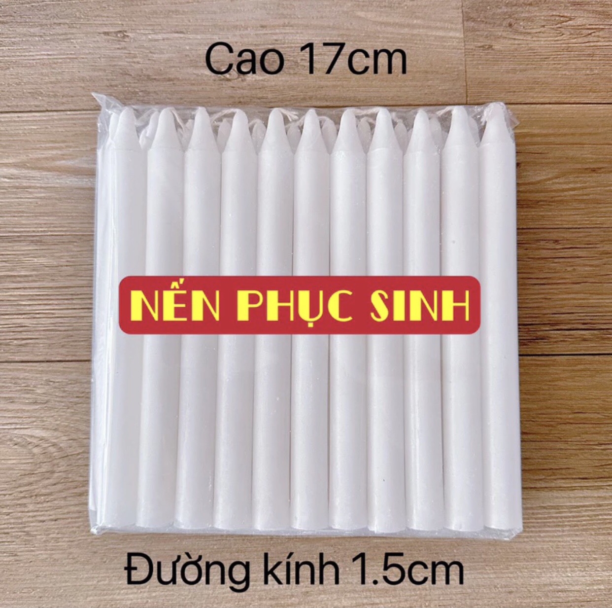 Nến Cây Đèn Cầy Sáp Thơm Phục Sinh Loại 34 Cây 1kg ( 17cmx1.5cm ) Đồ Thờ Cúng Nhơn Phát