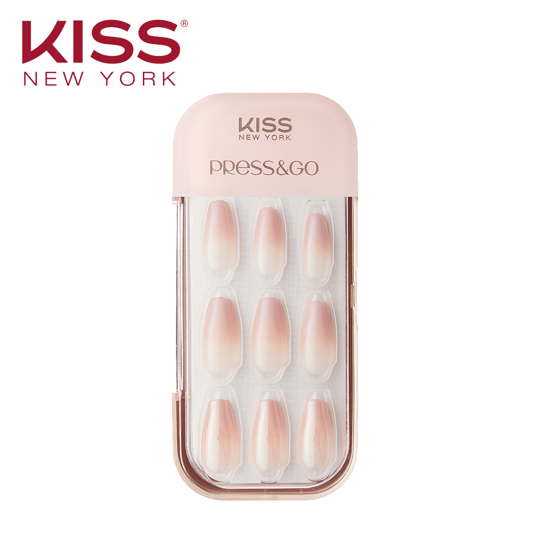 Bộ 30 Móng Tay Gel Tự Dán Press & Go Kiss New York Nail Box - Milk Tea (KPNC06K)