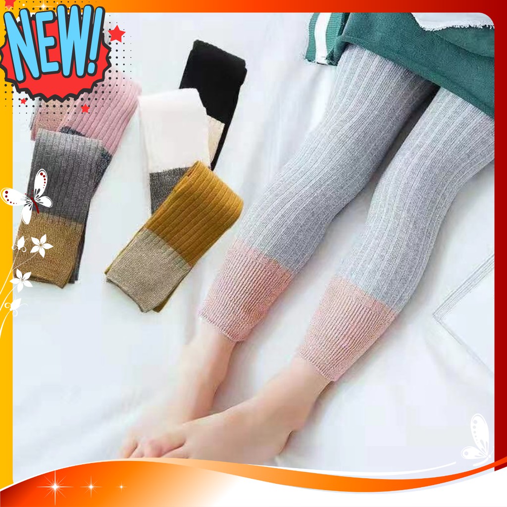 Quần legging len tăm mềm mại cho bé gái hàng xuất khẩu cao cấp mới về mùa đông này