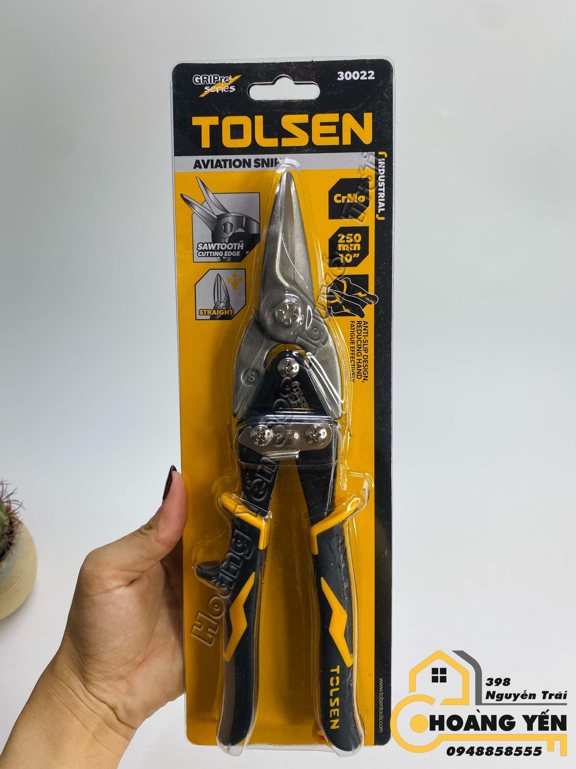 Kéo cắt tôn màu vàng tolsen 30022