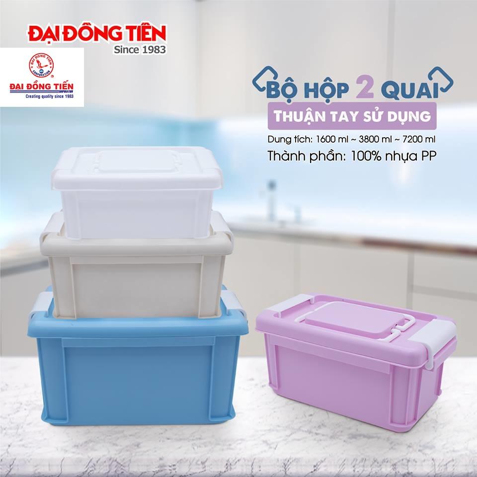 [HCM]Bộ 3 hôp nhựa Đại Đồng Tiến  2 quai  -L01002-1-2-3