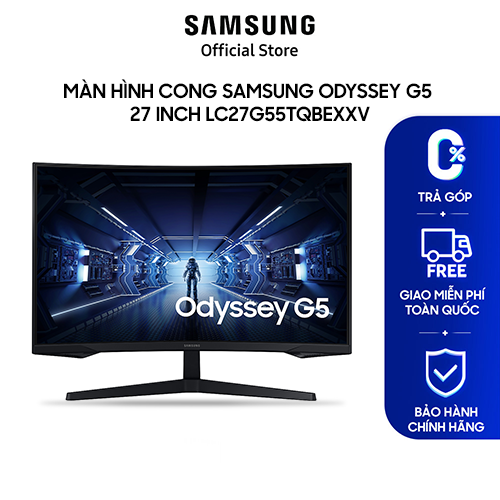 Màn hình gaming samsung odyssey 27 inch cong lc27g55tqbexxv qhd 144hz 1ms hdr