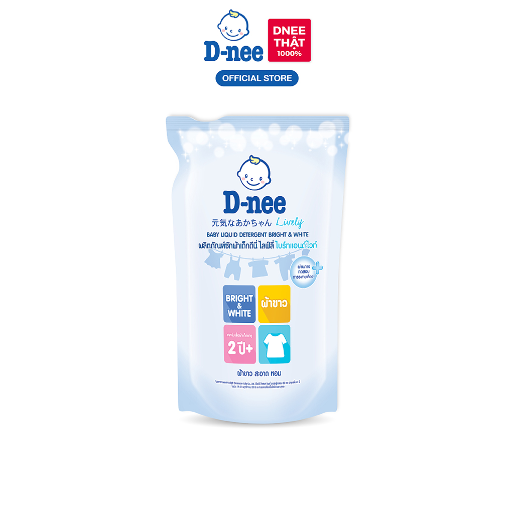 Nước giặt quần áo d-nee lively 600 ml - bright & white