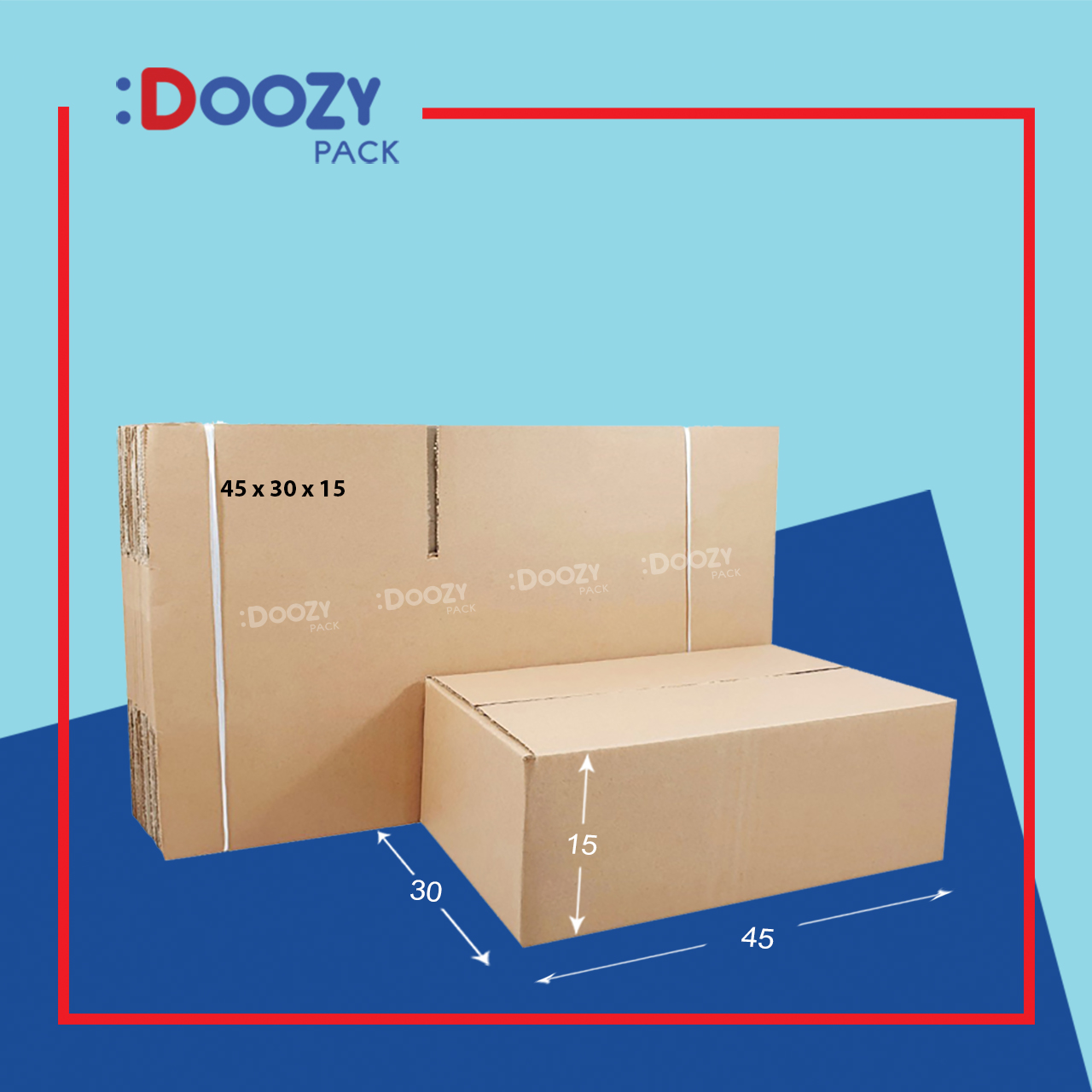 Bộ 100 thùng giấy doozypack carton size m6, kt 4515 cm