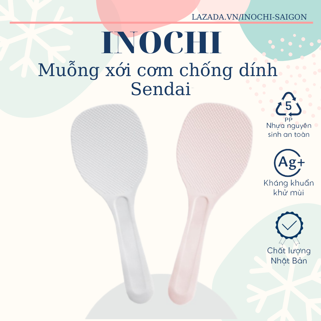 Muỗng xới cơm chống dính Inochi Sendai - Giao màu ngẫu nhiên