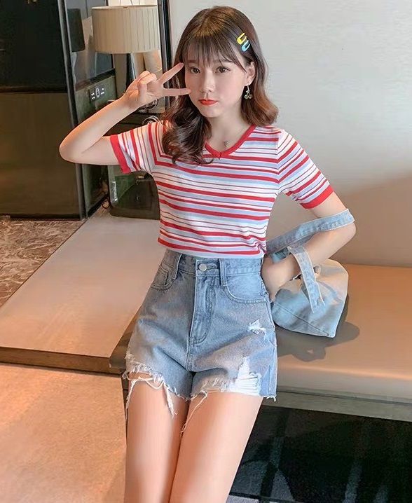 Quần short jean nữ RÁCH HAI BÊN _ CÀO TƯA siêu xinh sh#-13