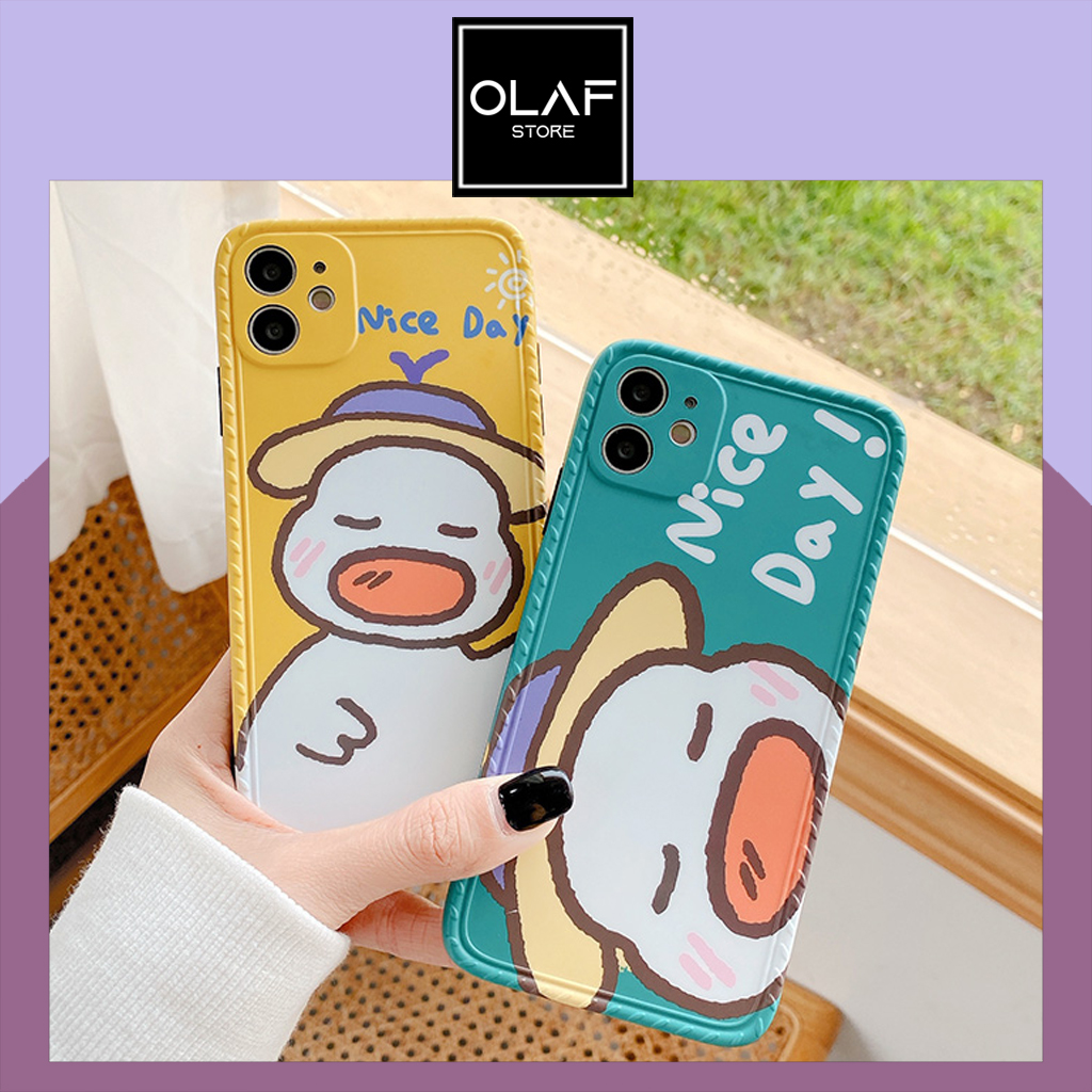 Ốp lưng iPhone in hình chú vịt hoạt hình dễ thương. Thích hợp cho 7plus/ 8plus/ X/ XS/ XsMax/ 11/ 11 ProMax