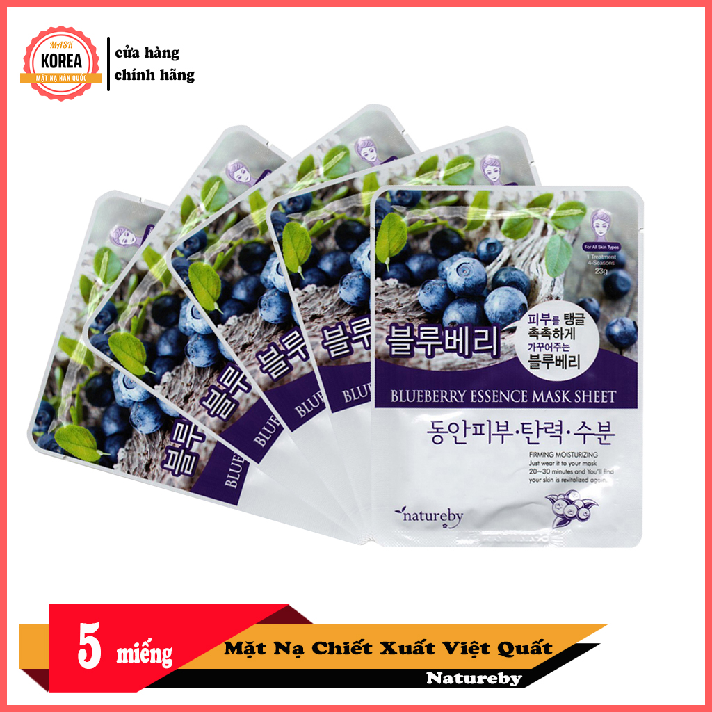 [HCM]Combo 5 Miếng Mặt Nạ Việt Quất Natureby HÀN QUỐC