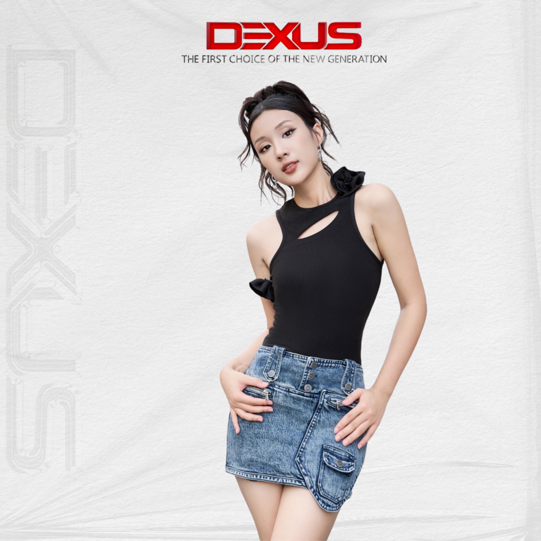 Dexus chân váy bò ngắn túi chéo _dxcv70062