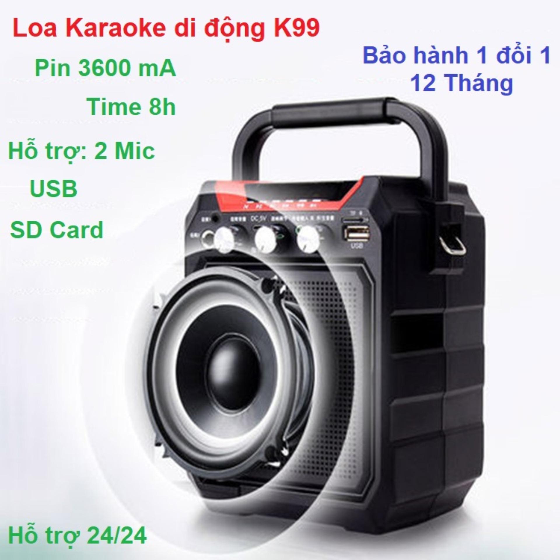 Loa Bluetooth chính hãng 100% Hozito - Loa Bluetooth mini K99 Nghe Nhạc, Hát Cực Hay - Bảo Hành 1 Đổi 1